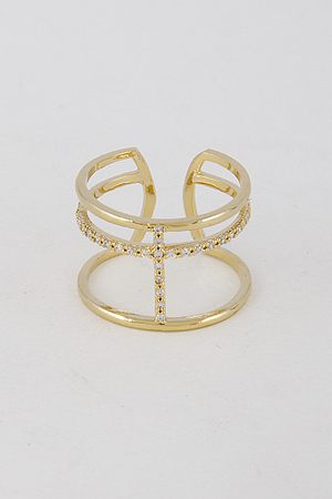 Thin Open Ring With Rhinestones 6DCC6